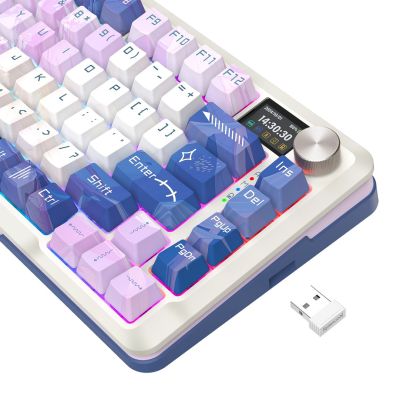 6. REDRAGON K708AK-RGB-PRO FLEKACT Tastatur USB + RF Wireless + Bluetooth Weiß