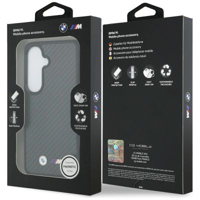 8. BMW M Kevlar Logo MagSafe Hülle für Samsung Galaxy S26 - Schwarz
