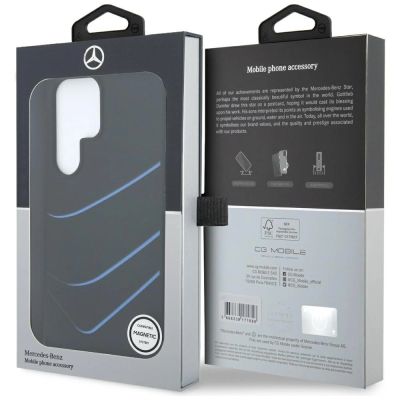8. Mercedes Silicone Contrasted Curves MagSafe Case für Samsung Galaxy S25 Ultra - Schwarz
