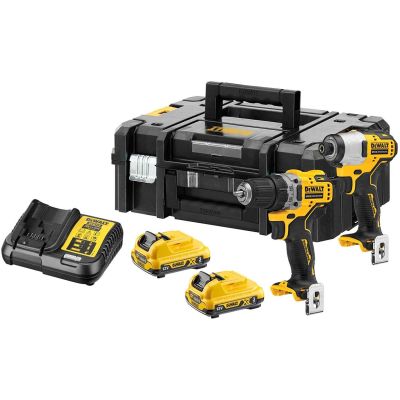 DeWALT DCK2110L2T-QW Akkuschrauber/Schlagschrauber, Schwarz, Gelb