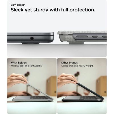 8. Spigen Urban Fit Hülle für MacBook Air 15" 2023 / 2024 / 2025 / 2026 - Grau