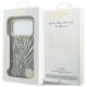8. Guess IML Zebra Glitter Triangle Logo MagSafe Hülle für iPhone 18 Pro / 17 Pro - Silber