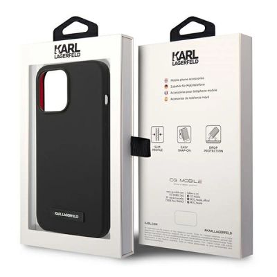 8. Karl Lagerfeld KLHMP14LSLMP1K iPhone 14 Pro 6,1" hardcase czarny/black Silicone Plaque Magsafe