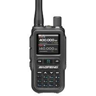 5. Baofeng UV-5R EU MINI USB-C Bluetooth VHF UHF Flugfunkgerät Grau (15cm Antenne)
