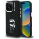 Karl Lagerfeld Silikon-MagSafe-Hülle mit Karl-Sketch-Motiv für iPhone 16 Pro – Schwarz