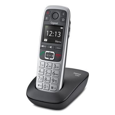 Gigaset E560 DECT-Telefon, Anruferkennung, Schwarz, Silber