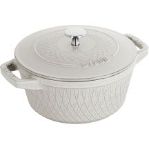 Runder gusseiserner Topf Staub – 4 l, Weiße Trüffel