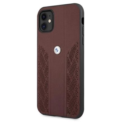 2. BMW Curve Perforate Lederhülle für iPhone 11 / Xr – Rot