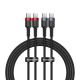 Baseus Cafule USB-C / USB-C-Kabel 100W 1 m - rot-schwarz und schwarz-grau (2 Stk.)