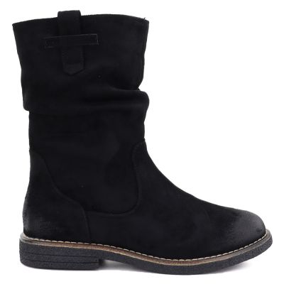2. Gefütterte Damen-Ankle-Boots mit Rüschenoberteil, schwarz, M.Daszyńskie SA296-5