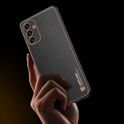 9. Dux Ducis Yolo elegante Hülle aus ökologischem Leder für Samsung Galaxy A13 5G schwarz