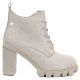 4. Cremefarbene Damen-Ankle-Boots mit Blockabsatz, Modell M.Daszyński SA218-8