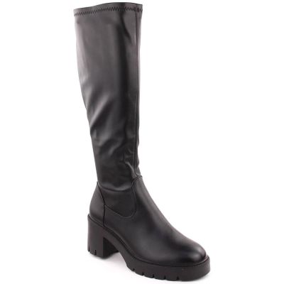 15. Damenstiefel mit Absatz und Plateau, warm gefüttert, schwarz, Vinceza 58332