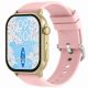 3. Smartwatch Gravity GT15-7 mit pinkfarbenem Silikonarmband und goldenem Armband