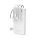 Wozinsky W11-W 10000mAh 10W Powerbank mit integrierten Kabeln und Taschenlampe – Weiß
