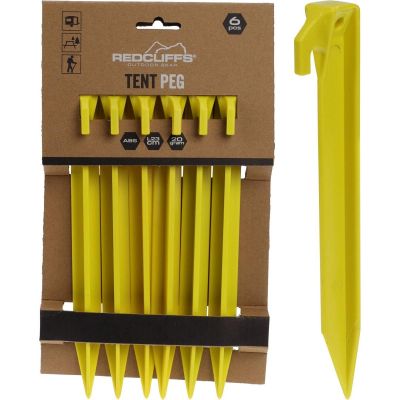 12. Zeltnägel 23 cm, 6er-Set, Kunststoff, Redcliffs