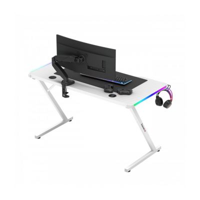 4. Huzaro Hero 2.5 Weißer RGB-Gaming-Schreibtisch