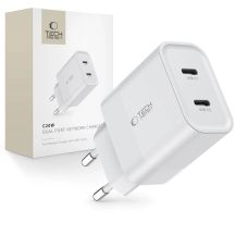 Tech-Protect C20W Netzladegerät 2x USB-C PD 20W - Weiß