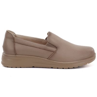 Damen-Keilsandalen aus Leder zum Hineinschlüpfen, beige, Potocki JE19505
