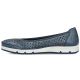 3. Rieker L3065-14 Damen bequeme, durchbrochene blaue Ballerinas