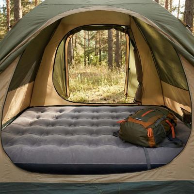 4. Beflockte Matratze für 2-Sitzer, Grau, 191 x 137 x 22 cm, 24639