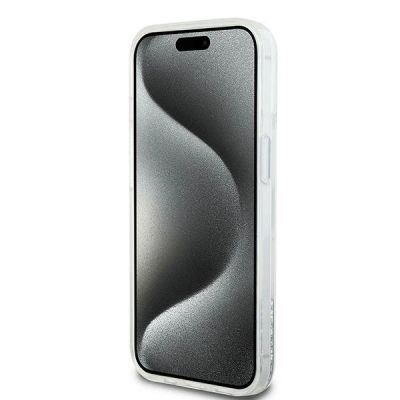 5. DKNY Liquid Glitter Big Logo Hülle für iPhone 15 / 14 / 13 – Weiß