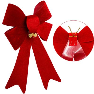 14. Dekorative Schleife 14,5 cm mit Glöckchen, 3 Stück