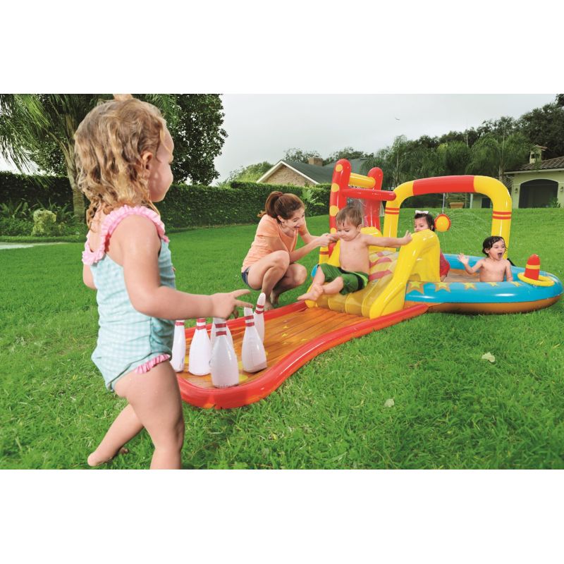 26. Bestway 53068 Aufblasbarer Spielplatz 435x213x117cm