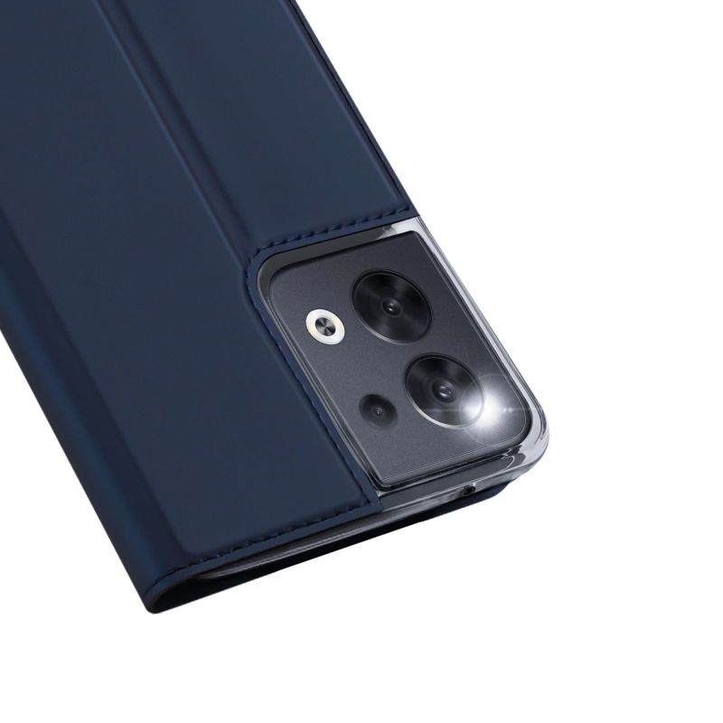 3. Dux Ducis Skin Pro Hülle für Oppo Reno 8 Flip Cover Card Wallet Stand blau