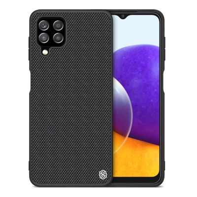 12. Nillkin Textured Case robuste, verstärkte Hülle mit Gelrahmen und Nylonrückseite für Samsung Galaxy A22 4G schwarz