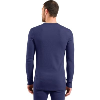 2. Odlo BL TOP Crew Neck l/s ACTIVE WARM Langarm Thermounterwäsche Größe L Blau