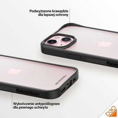 4. Militärzertifizierte PanzerGlass ClearCase iPhone 15-Hülle – Transparent und Schwarz