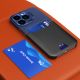 7. Leder Stand Case Case für iPhone 14 Plus Cover Kartenetui mit Ständer blau