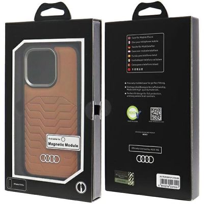 7. Audi Kunstlederhülle mit MagSafe für iPhone 15 Pro – braun