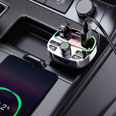 4. Dudao R2PRO+ Sender mit PD25W Bluetooth 5.3 RGB-Ladeanschlüssen - Schwarz und Silber