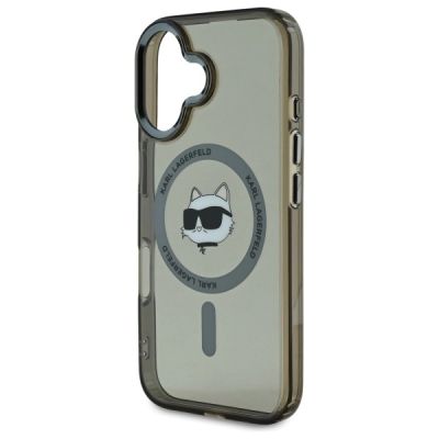 6. Karl Lagerfeld IML Metal Choupette Head MagSafe Hülle für iPhone 16 Plus - Schwarz