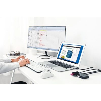 6. Ugreen Switchbox HUB Switch 4x USB 3.2 Gen 1 USB-Splitter für zwei Computer schwarz (US216 30768)