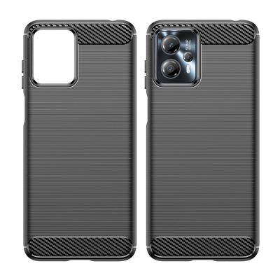 8. Carbon Case für Motorola Moto G13 flexible Silikon-Carbon-Hülle schwarz