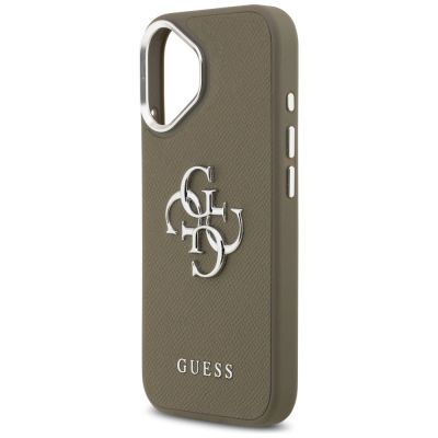 6. Guess Grained Big 4G Classic Logo iPhone 17 Hülle - Braun