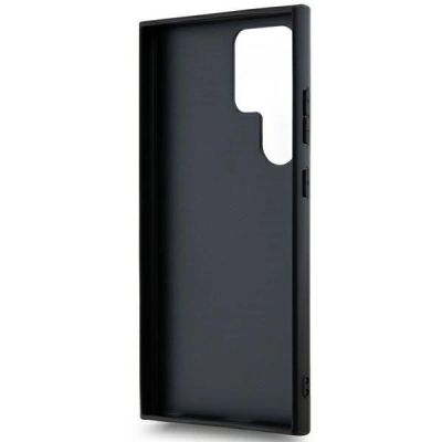 6. DKNY Leder Mono Stripe & Metal Logo Hülle für Samsung Galaxy S24 Ultra – Schwarz
