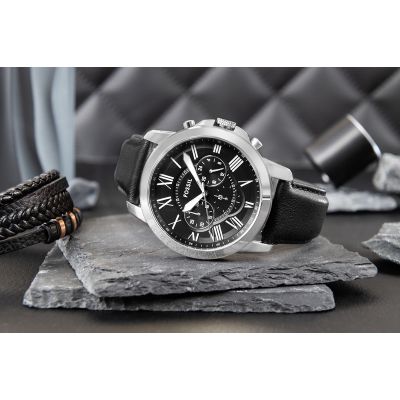 6. FOSSIL Grant Herrenuhr aus Leder FS4812 + Box