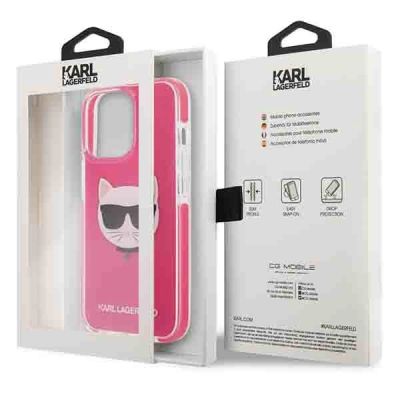 8. Karl Lagerfeld Choupette Head Hülle für iPhone 13 Pro / iPhone 13 - Fuchsia