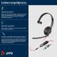 86. POLY Blackwire 5210 Einohr-USB-C-Headset + 3,5-mm-Klinkenstecker + USB-C/A-Adapter