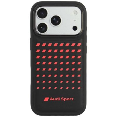 Audi Sport MagSafe-Hülle aus Kunstleder für iPhone 18 Pro / 17 Pro – Schwarz
