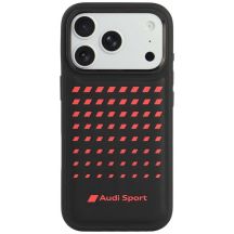 Audi Sport MagSafe-Hülle aus Kunstleder für iPhone 18 Pro / 17 Pro – Schwarz