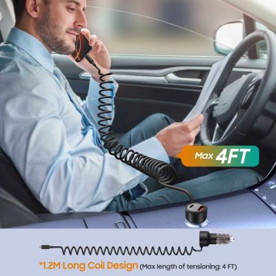 5. CC05 Autoladegerät 2-Port PD60 W + USB-C Kabel - Schwarz