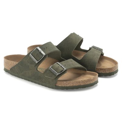 5. Birkenstock Arizona Vegan Microfaser Regular Damen-Herren Desert Dust Thyme Flip-Flops für breite Füße (1024550)