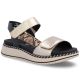 Remonte by Rieker D3J50-90 Damen-Plateausandalen aus metallisch-goldenem Leder
