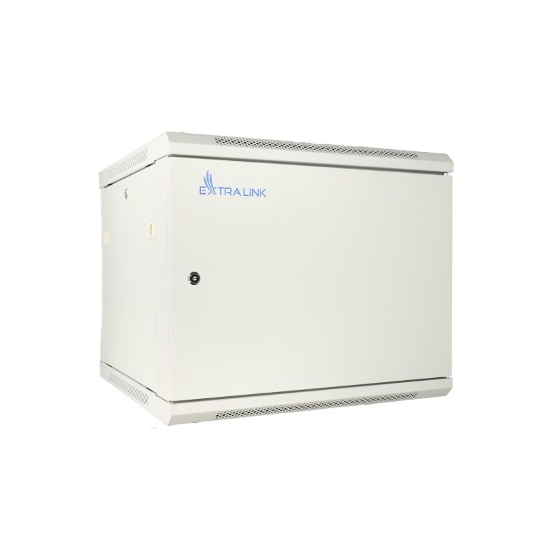 14. Extralink Rack-Schrank 9 HE 600 x 450 mm ASP Grau, Wandmontage, Tür aus massivem Blech