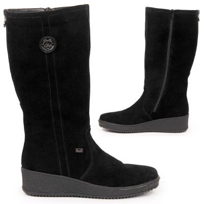 9. Rieker W R237 wasserdichte Nubukstiefel mit Schaffellfutter